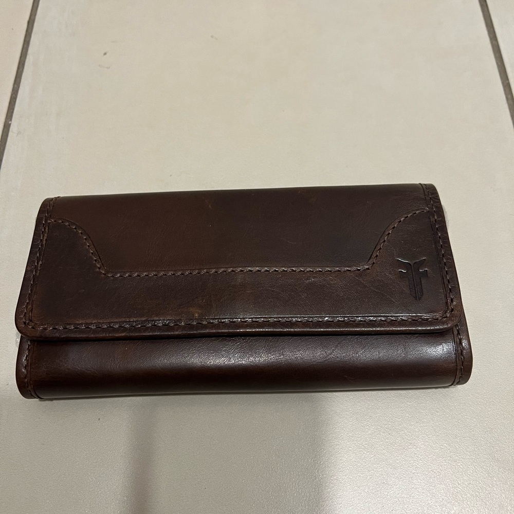 Frye Melissa Wallet Dark Brown.